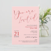 Modern Blush Pink Logo Business Event Elegant Kaart (Staand voorkant)