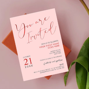 Modern Blush Pink Logo Business Event Elegant Kaart