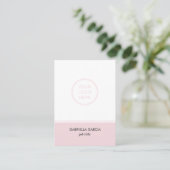 Modern Blush Pink Logo QR Code Visitekaartje (Staand voorkant)