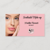 Modern Blush Pink Makeup Artist Business  Visitekaartje (Voorkant)
