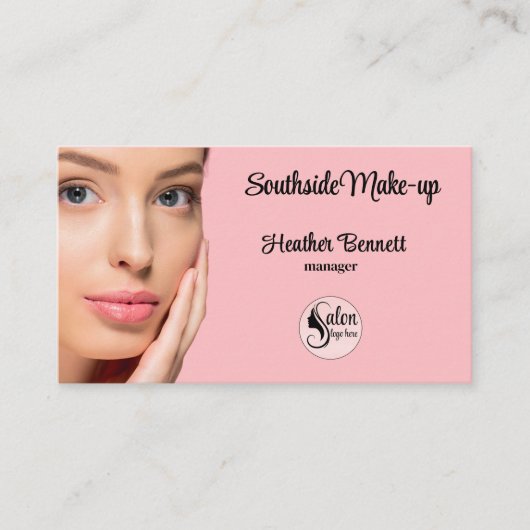 Modern Blush Pink Makeup Artist Business  Visitekaartje (Voorkant)