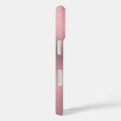 Modern Blush Pink Metal Monogrammed Case-Mate iPhone Case (Achterkant / Rechts)