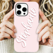 Modern Blush Pink Minimal Script Naam Case-Mate iPhone Case
