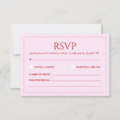 Modern blush pink minimalist wedding RSVP kaartje (Voorkant)