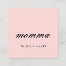 Modern Blush Pink Mommy Contact Card