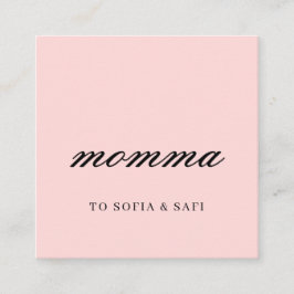 Modern Blush Pink Mommy Contact Card Kortingskaartje