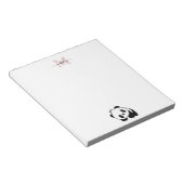 Modern Blush Pink Monogram Cute Panda Notitieblok (Schuin)