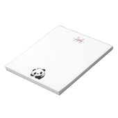 Modern Blush Pink Monogram Cute Panda Notitieblok (Linkerzijde)