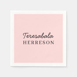 Modern Blush Pink Monogram Design Servet