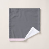 Modern Blush Pink Monogram Grijs Bad Handdoek (Wasdoekje)