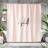 Modern Blush Pink Monogram op maat Douchegordijn