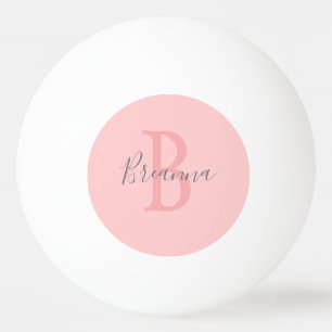 Modern Blush Pink Monogram script aangepast Pingpongbal