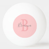 Modern Blush Pink Monogram script aangepast Pingpongbal (Achterkant)