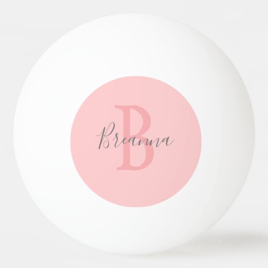 Modern Blush Pink Monogram script aangepast Pingpongbal (Achterkant)