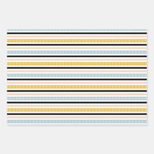 Modern Blush Pink Mustard Yellow Geometric Pattern Inpakpapier Vel (Voorkant 2)