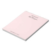 Modern Blush Pink Name Script vanaf het bureau van Notitieblok (Linkerzijde)