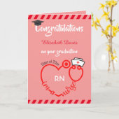 Modern Blush Pink Neurse Afstuderen Gefeliciteerd Kaart (Gele Bloem)