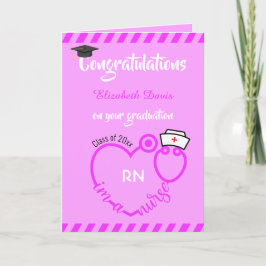 Modern Blush Pink Neurse Afstuderen Gefeliciteerd Kaart