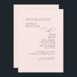 Modern Blush Pink No Parents Wedding Invitation Kaart<br><div class="desc">Moderne uitnodiging.  Wedding-uitnodiging. Blush roze.  Geen ouders vermeld.</div>