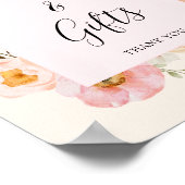 Modern Blush Pink Peach Floral Vrijgezellenfeest Poster (Hoek)