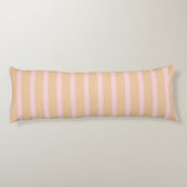 Modern Blush Pink Peach Taffy Gestreept Lichaamskussen (Achterkant)