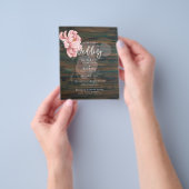 Modern Blush Pink Peonies Floral Wedding Invite Flyer (Hand)