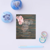 Modern Blush Pink Peonies Floral Wedding Invite Flyer (Enkel)