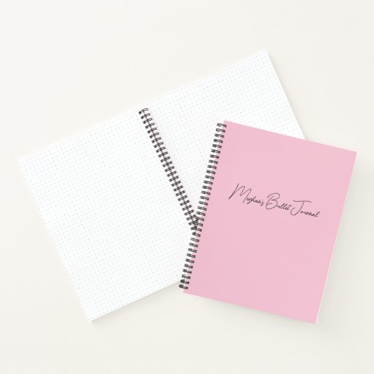 Modern Blush Pink Personalized Bullet Journal Notitieboek (Binnen)