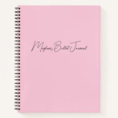 Modern Blush Pink Personalized Bullet Journal Notitieboek (Voorkant)