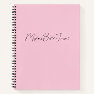 Modern Blush Pink Personalized Bullet Journal Notitieboek