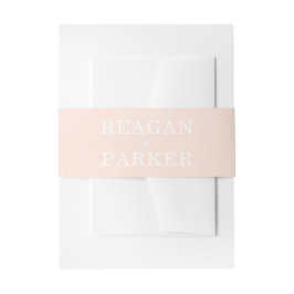 Modern Blush Pink Personalized Weddenschap Uitnodigingen Wikkel
