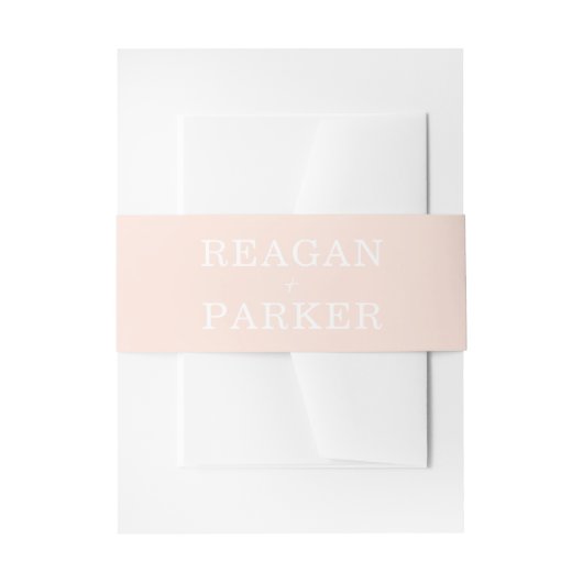 Modern Blush Pink Personalized Weddenschap Uitnodigingen Wikkel (Voorkant Voorbeeld)