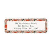 Modern Blush Pink Poinsettia Christmas Address Etiket (Voorkant)