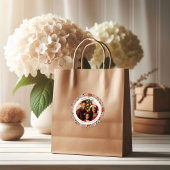 Modern Blush Pink Poinsettia Flowers Christmas Ronde Sticker