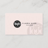 Modern Blush Pink QR Code Aangepaste Logo Visitekaartje (Voorkant)