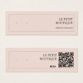 Modern Blush Pink QR Code Oorbel Display Mini Visitekaartjes (Voorkant /achterkant)
