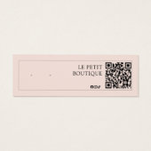 Modern Blush Pink QR Code Oorbel Display Mini Visitekaartjes (Achterkant)