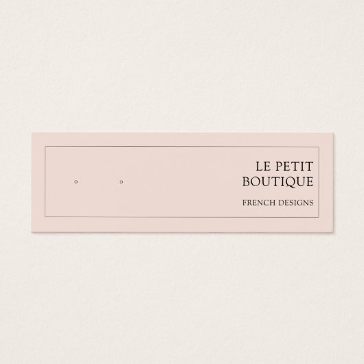 Modern Blush Pink QR Code Oorbel Display Mini Visitekaartjes (Voorkant)