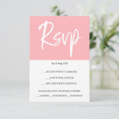 Modern Blush Pink Response Kaart RSVP (Staand voorkant)