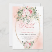 Modern Blush Pink Rose Gold Bridal Shower Card Kaart (Voorkant)