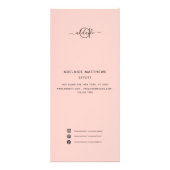 Modern Blush Pink Salon Makeup Artist Service Menu (Voorkant)
