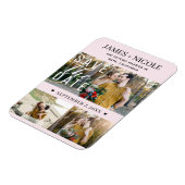 Modern Blush Pink Save the Date Wedding 3 foto's Magneet (Linkerzijde)
