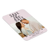 Modern Blush Pink Save the Date Wedding Photo Magneet (Rechterzijde)