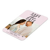 Modern Blush Pink Save the Date Wedding Photo Magneet (Linkerzijde)