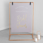 Modern Blush Pink Script Welcome Vrijgezellenfeest Folie Afdrukken<br><div class="desc">Moderne Blush roze kalligrafie Script Welkom Vrijgezellenfeest Real Gold Foil Prints Poster</div>