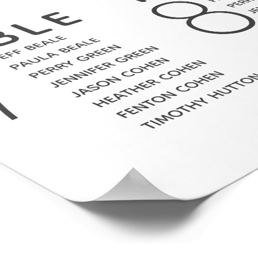 Modern Blush Pink Seating Chart Wedding Poster (Hoek)