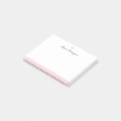 Modern Blush Pink Stripe Heart Girly  script Post-it® Notes (Schuin)
