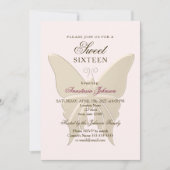 Modern Blush Pink Sweet 16 Verjaardag Uitnodiging (Voorkant)