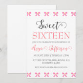 Modern Blush Pink Sweet 16 verjaardagsuitnodiginge Kaart (Voorkant / Achterkant)