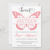 Modern Blush Pink Sweet 16 verjaardagsuitnodiginge Kaart (Voorkant)